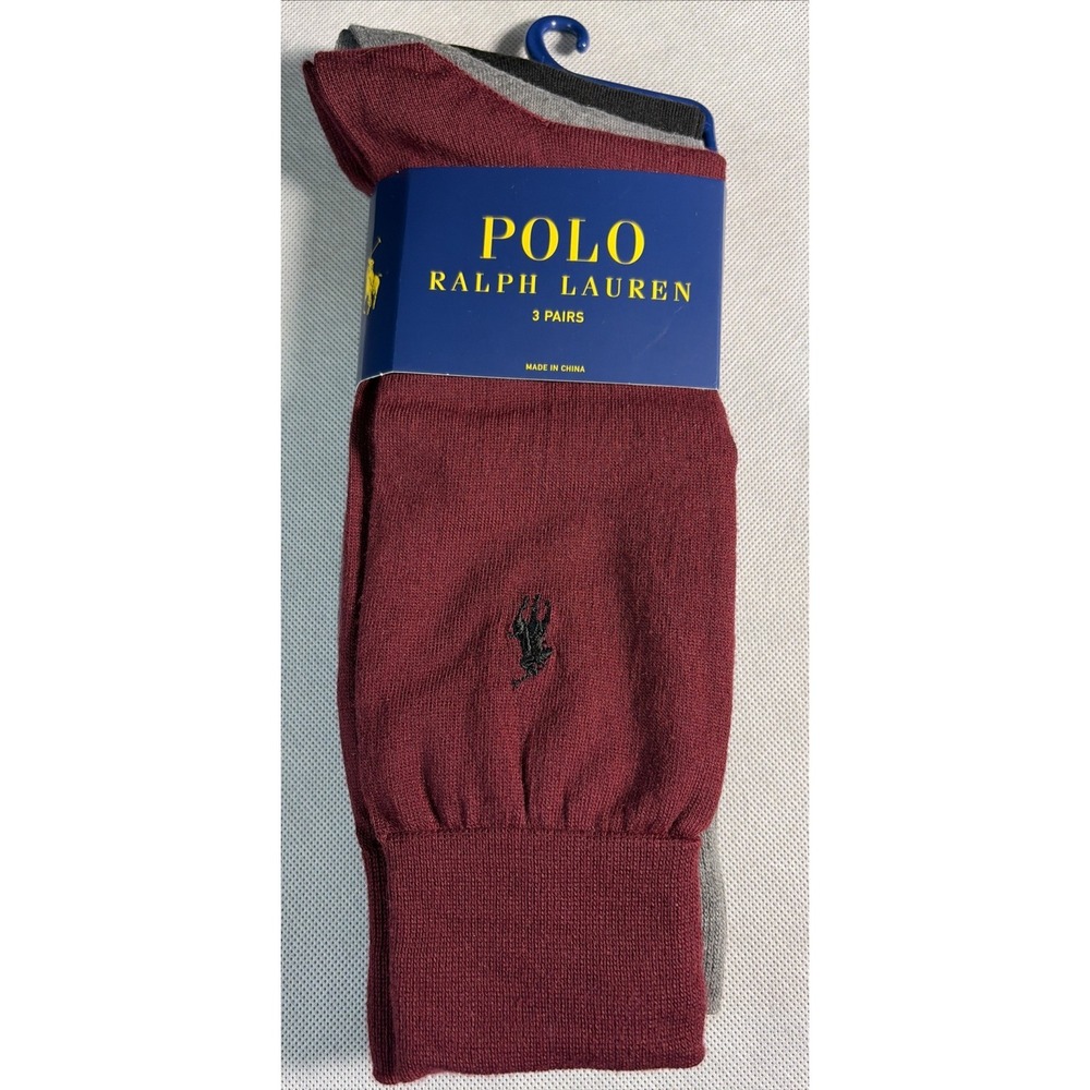 3 PAIRS PACK MEN'S RALPH LAUREN POLO DRESS SOCKS - 8129PKN